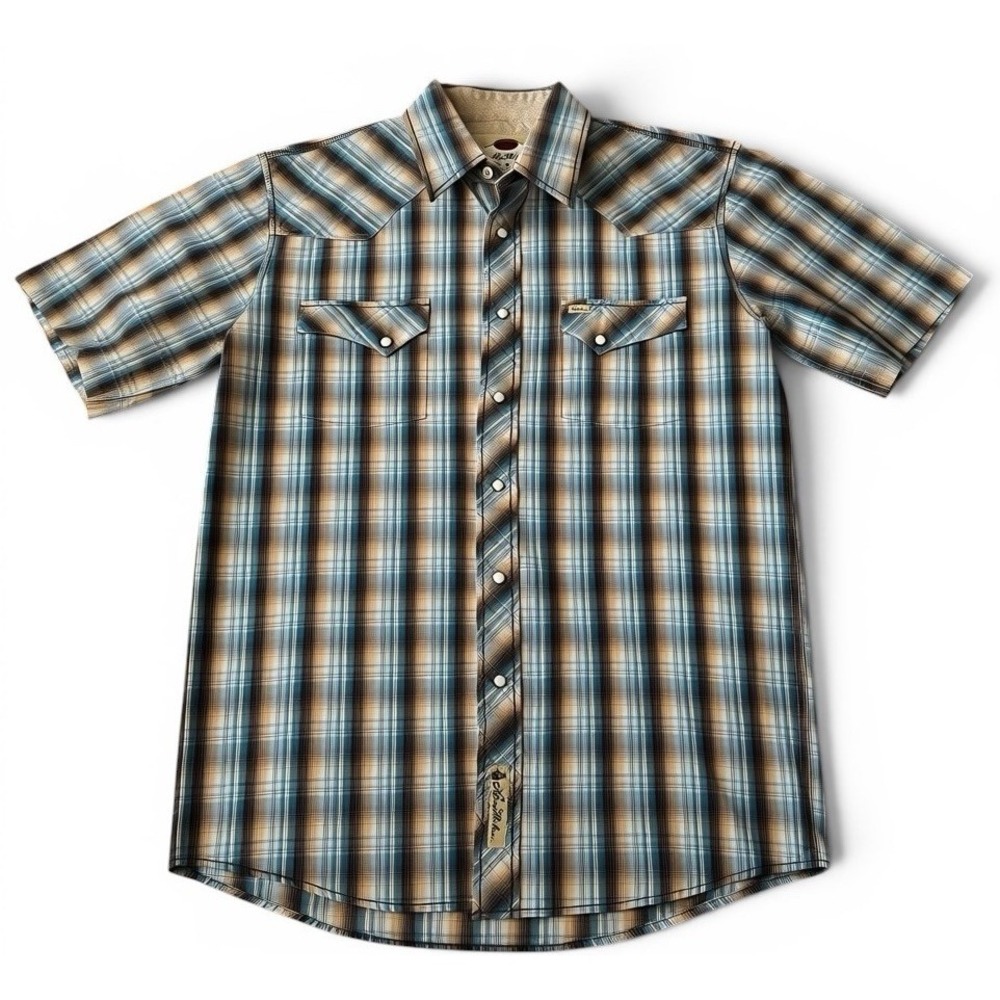 Larry Mahan Cowboy Collection Pearl Snap Shirt Mens Medium Plaid